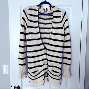 Free People | Striped North Beach Cardigan in Ivory and Navy Size Small